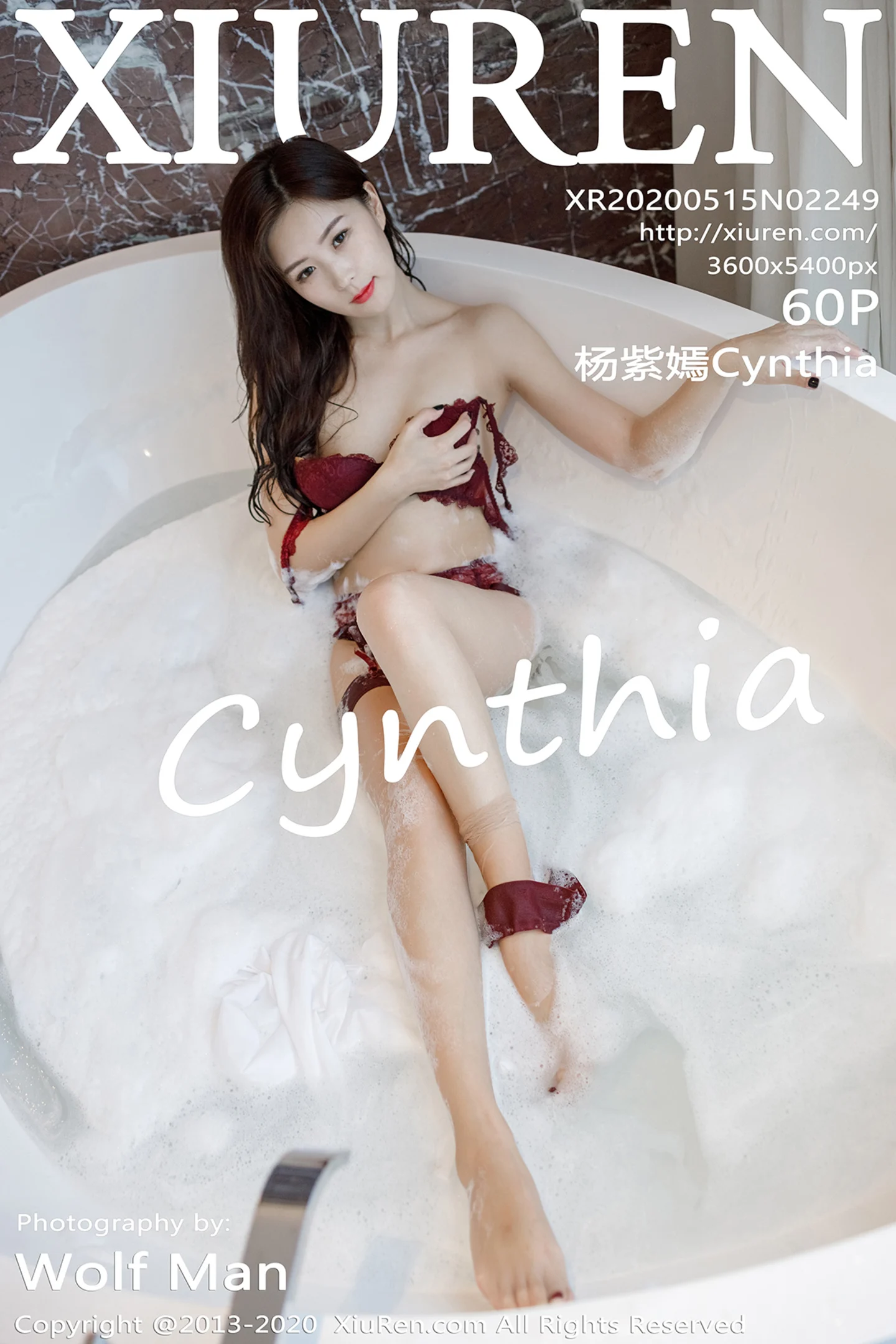 [XiuRen秀人网]No.2249_嫩模杨紫嫣Cynthia私房浴室里猩红内衣吊带袜湿身诱惑写真60P-秀人网 - XiuRen.Pro